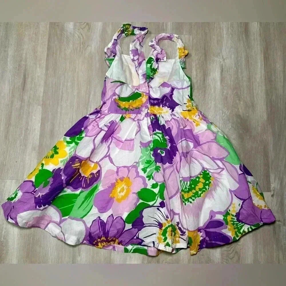 Kids Floral Ruffle Dress Girls Summer Vacation Party Outfit Toddler Child sz 3T - Picture 5 of 6